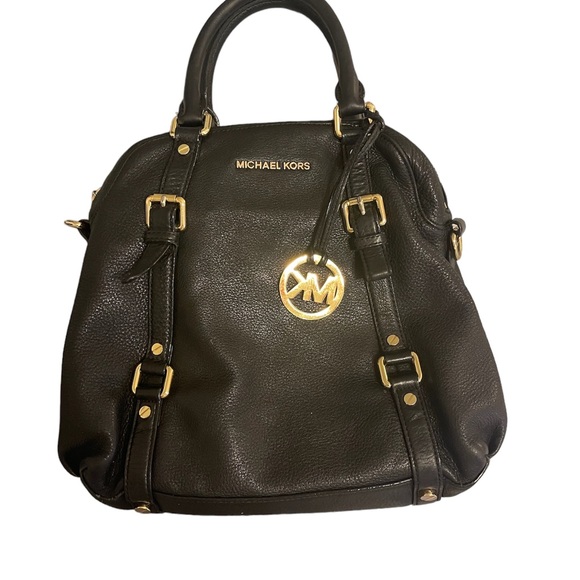 Michael Michael Kors Bags Black Bedford Belted Leather Satchel Medium - Picture 2 of 8